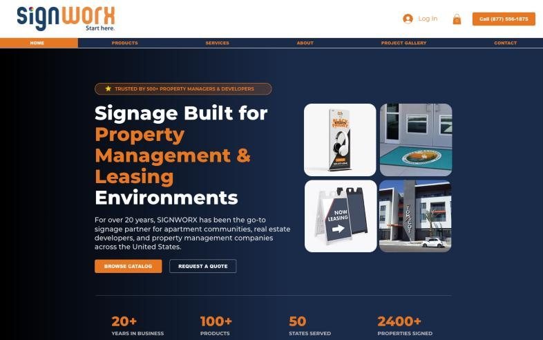 Signworx website homepage
